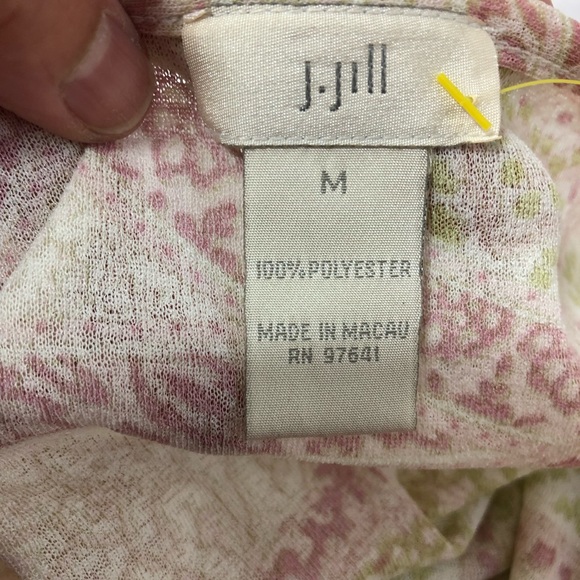 J. Jill blouse green pink Medium (#3) - Picture 2 of 8